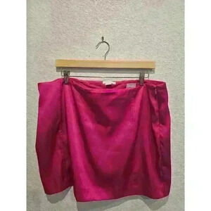 H&M Hot Pink satin mini skirt size 16.